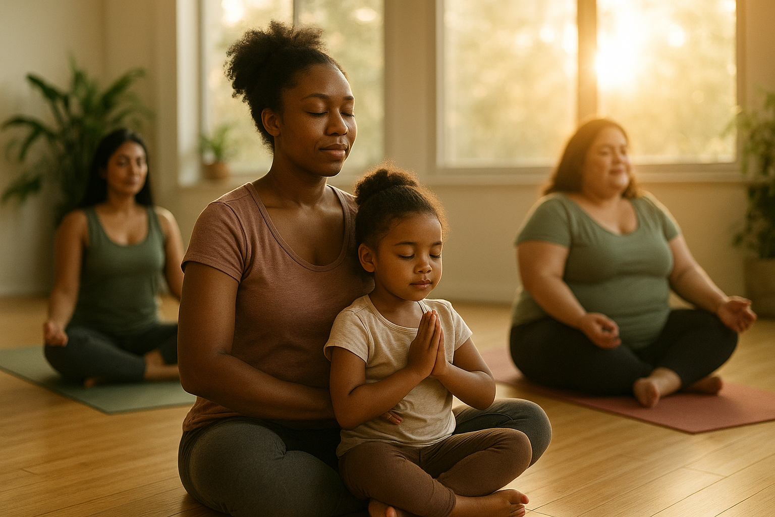 Peaceful yoga scene